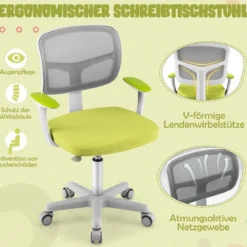 Kinder-Schreibtischstuhl Kinder-Computerstuhl mit Einstellbarer Höhe Blau/Violett/Türkis/Rosa/Lila/Grün
