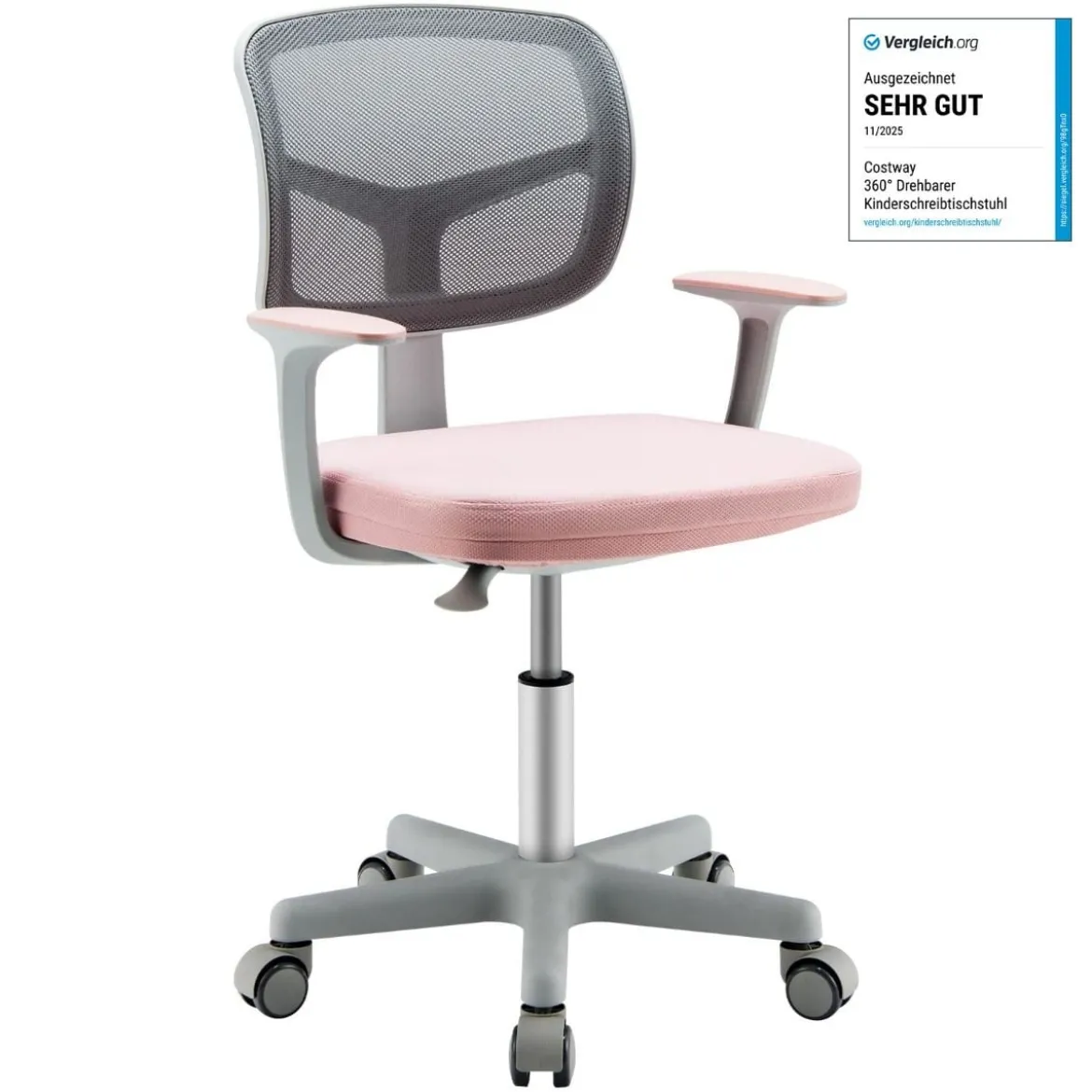 Kinder-Schreibtischstuhl Kinder-Computerstuhl mit Einstellbarer Höhe Blau/Violett/Türkis/Rosa/Lila/Grün