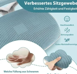 Kinder Schreibtischstuhl mit 43-55cm Verstellbarer Sitzhöhe Ergonomischer Kinderdrehstuhl auf Rollen