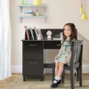Kinderschreibtisch und Stuhl Set mit Schublade und Aufbewahrungsschränken Kindersitzgruppe Holz