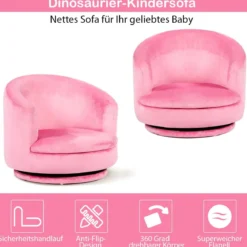 Kindersessel Kindercouch Kindersofa Drehsofa Kinder Minisofa Rosa