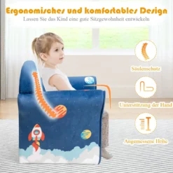 Kindersessel mit Astronauten-Motiv Kindercouch Babysessel 51 x 37,5 x 44 cm Blau