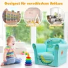 Kindersessel mit Krokodil-Motiv hellblauer Kindersessel 50 x 37,5x 42 cm Grün + Hellblau