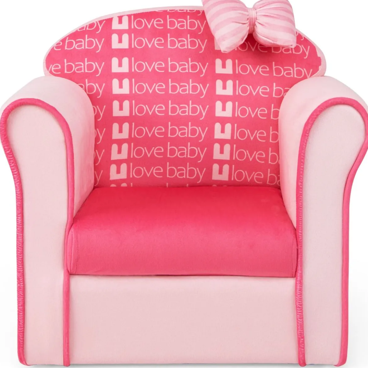 Kindersessel mit Rückenlehne & Armlehnen & Süßen Mustern & Schaumstoff Kindersofa Rosa