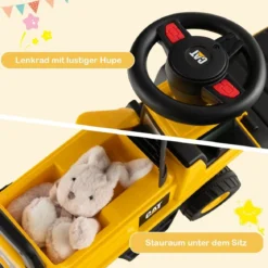Kinder Sitzbagger mit Stauraum unter dem Sitz & Verstellbarem Eimer für 1-3-Jährige