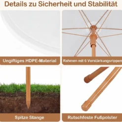 Kindersitzgruppe mit Höhenverstellbarem Sonnenschirm 4 TLG. Kindersitzgarnitur mit Tisch & 2 Klappstühlen
