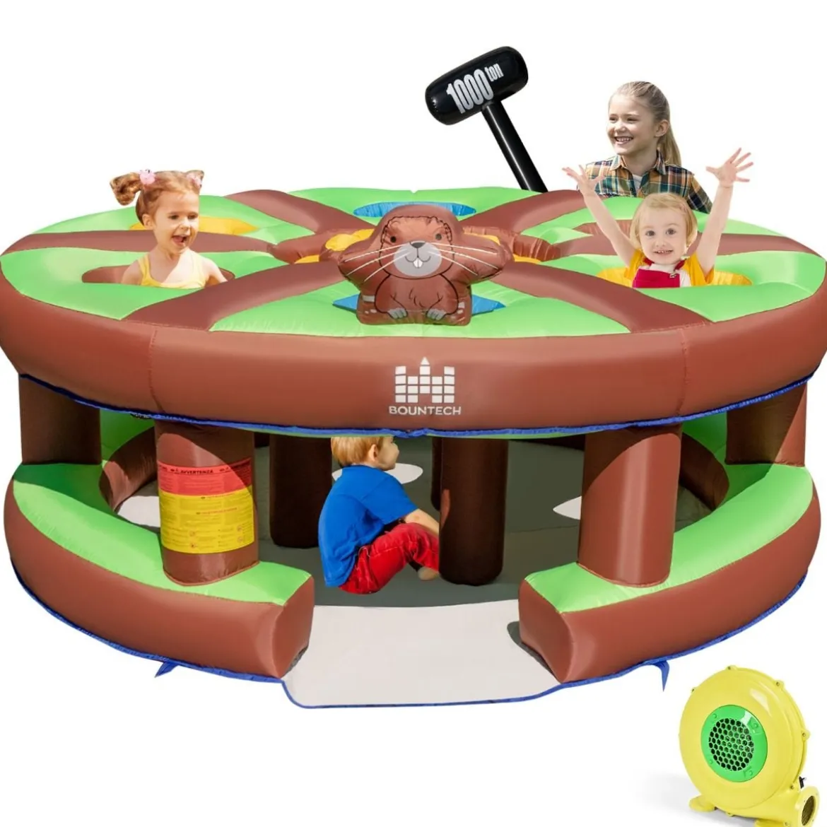 Kinderspiel Aufblasbares Hau-den-Maulwurf Spiel mit 480-W-Gebläse für Kinder 256 x 256 x 120 cm