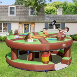 Kinderspiel Aufblasbares Hau-den-Maulwurf Spiel mit 480-W-Gebläse für Kinder 256 x 256 x 120 cm
