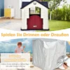 Kinder Spielhaus 164 x 124 x 132 cm Outdoor Kinderhäuschen mit Pickniktisch Blau