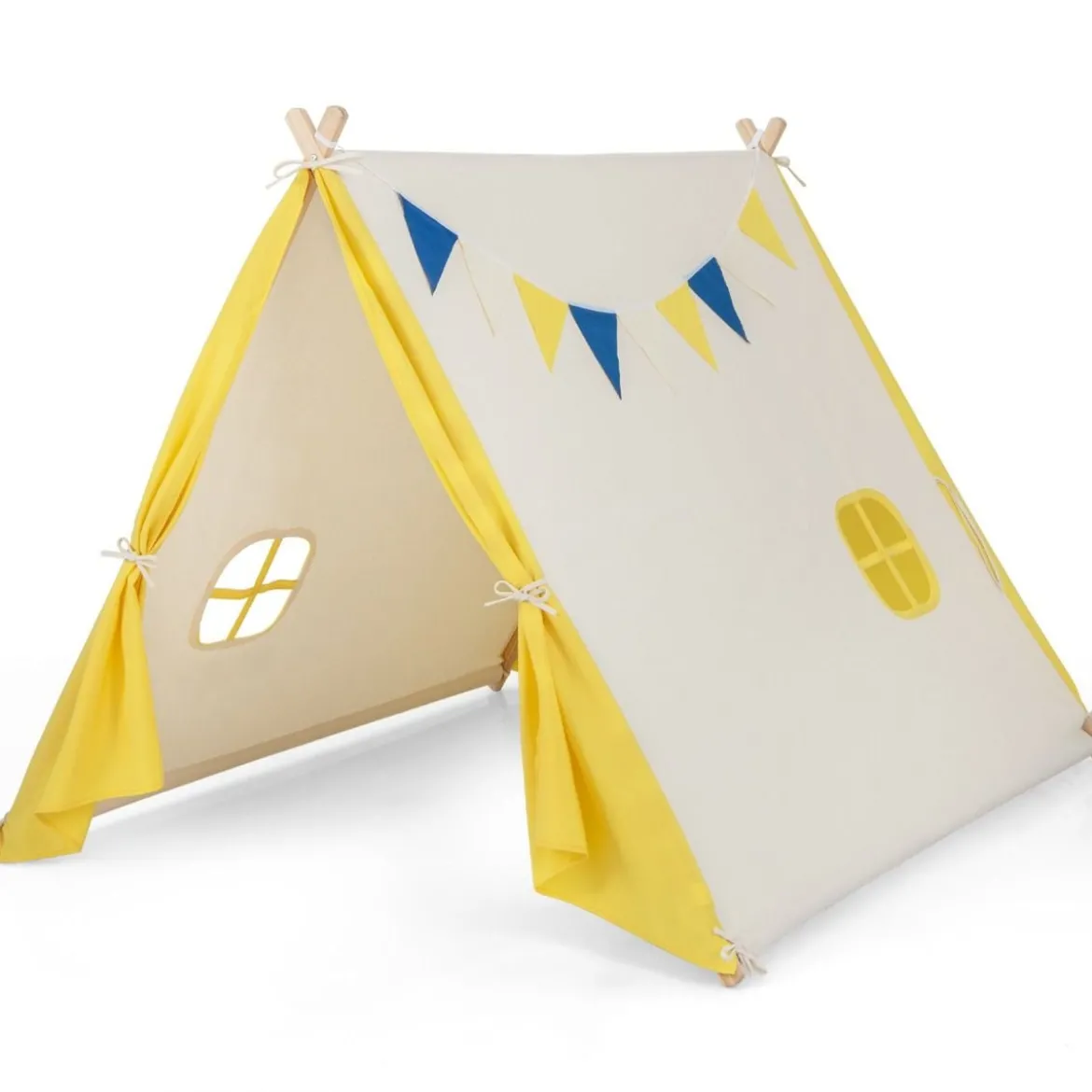 Kinder Spielzelt Dreieckiges Kinder- und Kleinkindzelt mit Holzrahmen 137 x 145 x 121 cm