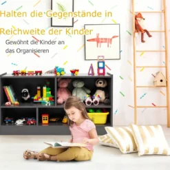 Kinder Spielzeugschrank aus Holz Kinderregal Bücherregal 111 x 30 x 61,5 cm