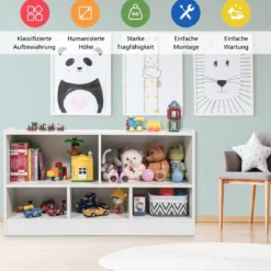 Kinder Spielzeugschrank aus Holz Kinderregal Bücherregal 111 x 30 x 61,5 cm