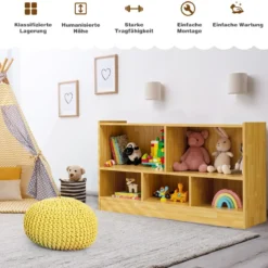 Kinder Spielzeugschrank aus Holz Kinderregal Bücherregal 111 x 30 x 61,5 cm