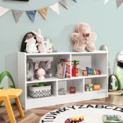 Kinder Spielzeugschrank aus Holz Kinderregal Bücherregal 111 x 30 x 61,5 cm