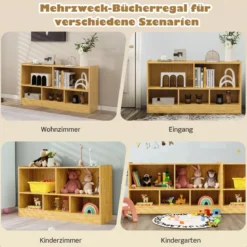 Kinder Spielzeugschrank aus Holz Kinderregal Bücherregal 111 x 30 x 61,5 cm