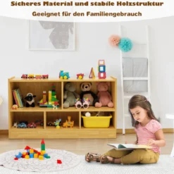 Kinder Spielzeugschrank aus Holz Kinderregal Bücherregal 111 x 30 x 61,5 cm