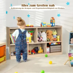 Kinder Spielzeugschrank aus Holz Kinderregal Bücherregal 111 x 30 x 61,5 cm
