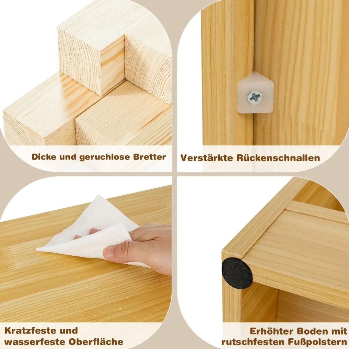 Kinder Spielzeugschrank aus Holz Kinderregal Bücherregal 111 x 30 x 61,5 cm