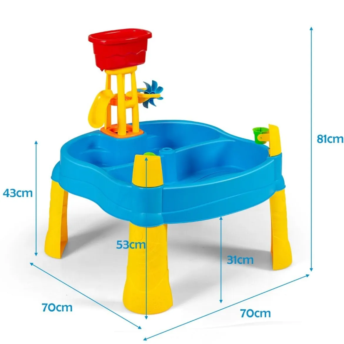 Kinderspielzeug Strand-Spielzeug für Kleinkinder draußen und drinnen mit Schirmloch & 18 teiligem Zubehör Set Bunt