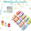 Kinder Supermarkt Spielset mit Kasse & POS-Maschine & Verkaufsautomat & Tafel Minzgrün