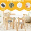 Kindertisch Holztisch mit 4 Stühlen für Kinder Kindertisch- und Stuhl-Set mit Rückenlehne Bunt