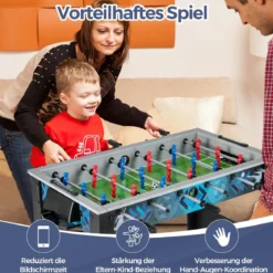 Kinder Tischkicker mit 2 Fußbällen & 18 Spielern Holz Kickertisch Tischfussball Fußballtisch