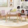 Kindertisch-Set in Blumenform hölzerner Spiel- und Aktivitätentisch für Kinder Rosa