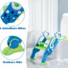 Kinder Toilettensitz mit Leiter und Griffe für Kleinkinder von 1 bis 5 Jahre Blau+Grün