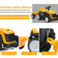 Kinder Traktor 2-Gang 6V Aufsitztraktor Kinderfahrzeug Elektroauto Gelb