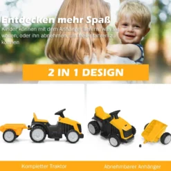 Kinder Traktor 2-Gang 6V Aufsitztraktor Kinderfahrzeug Elektroauto Gelb