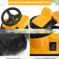 Kinder Traktor 2-Gang 6V Aufsitztraktor Kinderfahrzeug Elektroauto Gelb