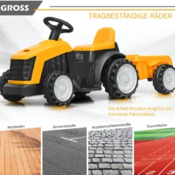 Kinder Traktor 2-Gang 6V Aufsitztraktor Kinderfahrzeug Elektroauto Gelb