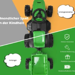 Kinder Traktor 2-Gang 6V Aufsitztraktor Kinderfahrzeug Elektroauto Grün