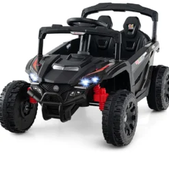 Kinder 12V Elektroauto mit Fernbedienung Elektrischer UTV-Truck Kinderauto Kinderfahrzeug Schwarz