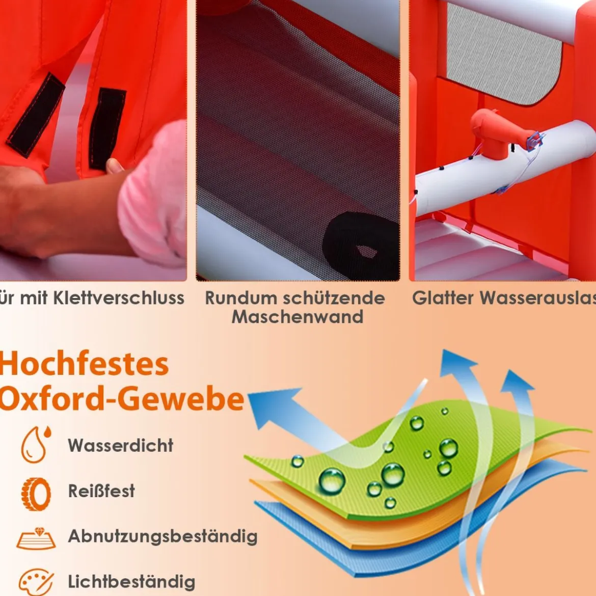 Kinder-Wasserrutsche im Feuerwehr-Stil mit Planschbecken 564 x 268 x 212 cm