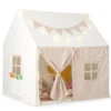 Kinderzelt für Drinnen Kinder Spielhaus mit Matte & Lichtern 125 x 100 x 127 cm Beige