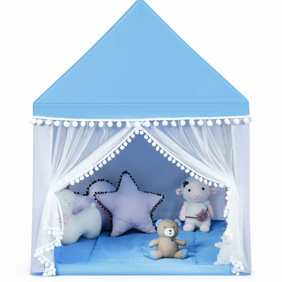 Kinderzelt Spielhaus Kinderspielhaus Prinzess Prinzessin Kinderspielzelt Blau