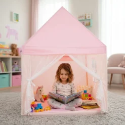 Kinderzelt Spielhaus Kinderspielhaus Prinzess Prinzessin Kinderspielzelt Rosa