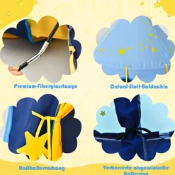 Kinderzelt Tragbares Spielzelt für Kinder 108 x 158 cm Blau