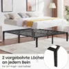 King Size Metall-Bettgestell Plattformbett mit Robusten Metalllatten Schwarz 200 x 160 cm