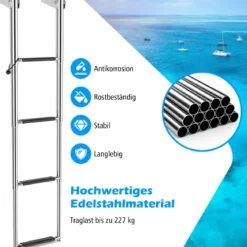 Klappbare Ausziehbare Schwimmplattform-Leiter mit Rutschfesten Stufen 40,5 x 31 cm