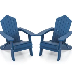 Klappbarer Adirondack Stuhl Wetterfester Adirondack Chair aus Kunststoff Gartensessel