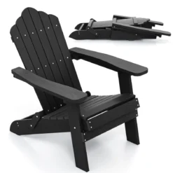 Klappbarer Adirondack Stuhl Wetterfester Adirondack Chair aus Kunststoff Gartensessel