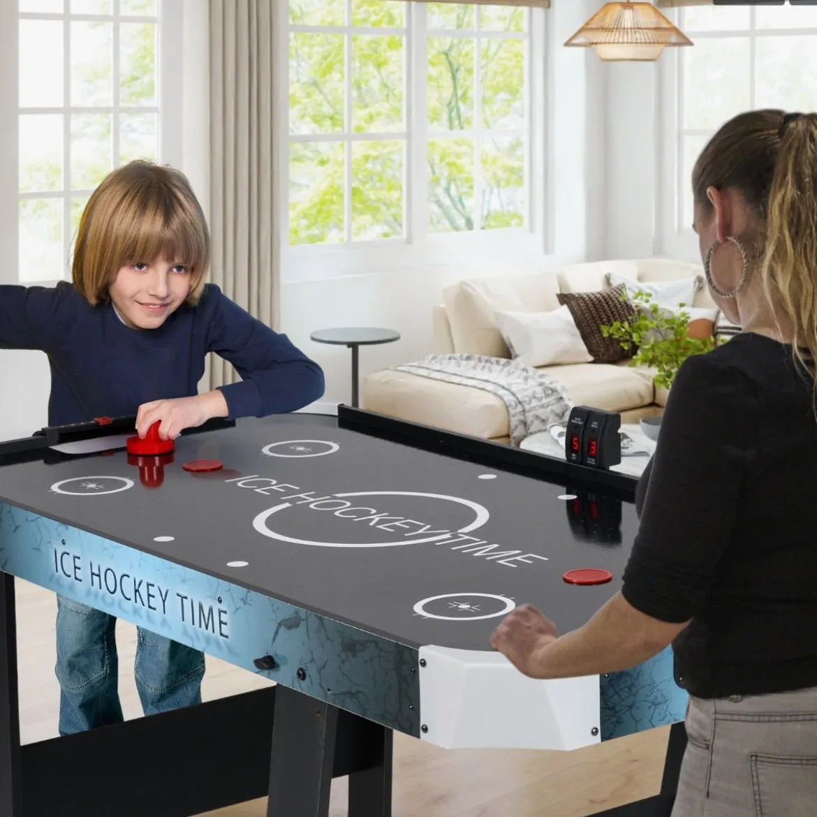 Klappbarer Airhockey Tisch mit LED-Anzeige & 12V-Motor Elektrischer Lufthockey Tisch