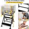 Klappbarer Arbeitstisch mit 8 verschiebbaren Klemmen & 7-stufiger Höhen 100 Kg Traglast