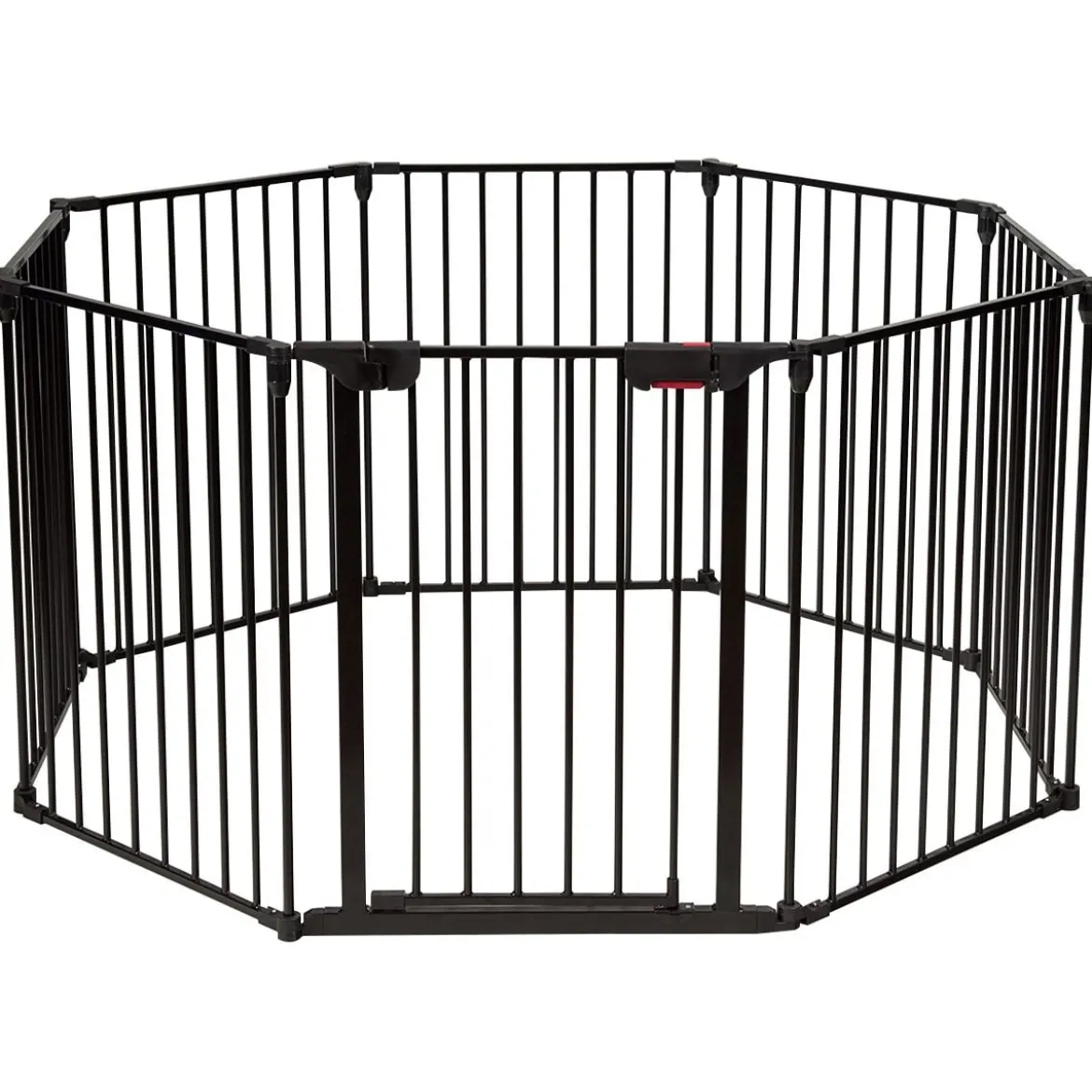 Klappbarer Baby Kaminschutzgitter inkl. 8 Elementen Laufgitter mit Sicherheitstür 480 x 74 cm