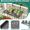 Klappbarer Balkontisch Rechteckiger Hängetisch zum Einhängen Metall Klapptisch Schwarz