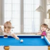 Klappbarer Billardtisch mit 2 Queues & 2 Kreiden & Dreieck & Bürste Billiard Tisch mit Zubehörset Blau