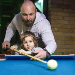 Klappbarer Billardtisch mit 2 Queues & 2 Kreiden & Dreieck & Bürste Billiard Tisch mit Zubehörset Blau