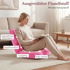 Klappbarer Bodenstuhl Bodensessel mit Verstellbarer Rückenlehne & Hochdichtem Schaumstoff Farbe wählbar